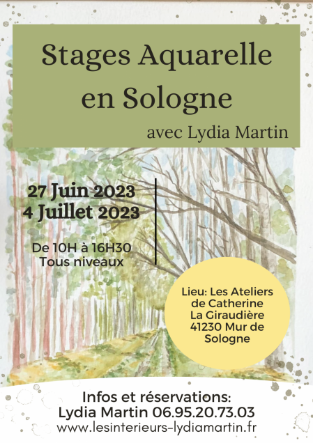 Stage aquarelle loir et cher
